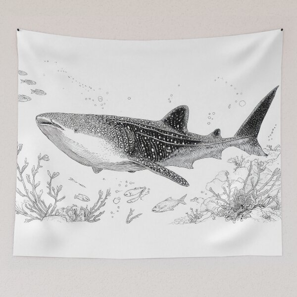 Item preview, Whale shark swims in coral reef designed and sold by anytka.