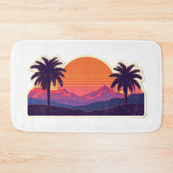 Item preview, Retro Sunset Palm Trees – Vintage 70s Aesthetic Sticker designed and sold by DzA-stickers.