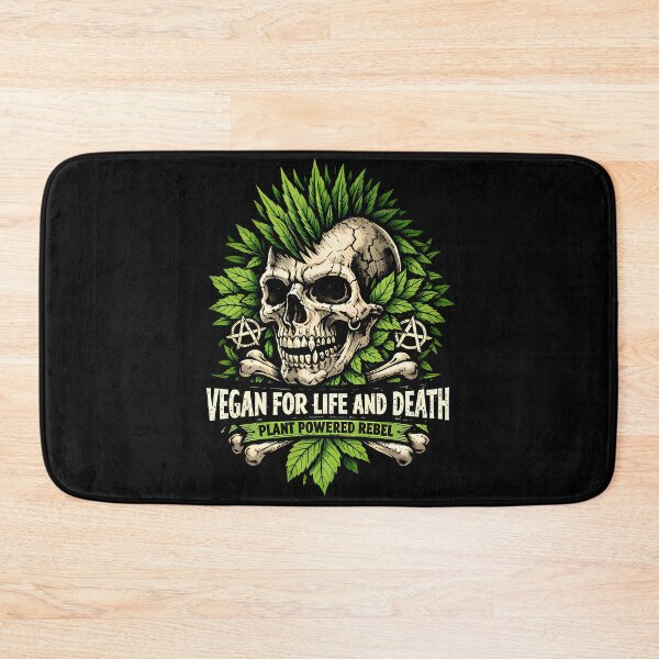 Item preview, Vegan Punk Skull Plant Powered Rebel designed and sold by Cat-butt-shirts.