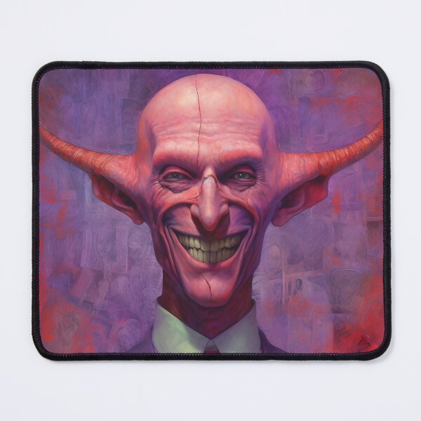 Item preview, Creepy Devil in Suit Sticker – Dark Sinister Demon Portrait Art Print designed and sold by ArtFireGallery.