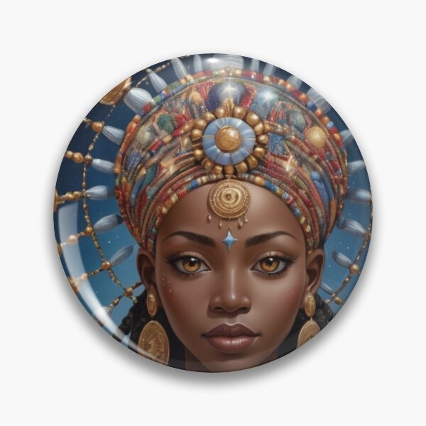 Item preview, West African Celestial Goddess Divine Feminine Fantasy Art Print designed and sold by GenesisArtis.