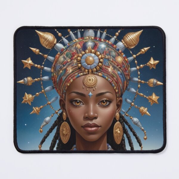 Item preview, West African Celestial Goddess Divine Feminine Fantasy Art Print designed and sold by GenesisArtis.