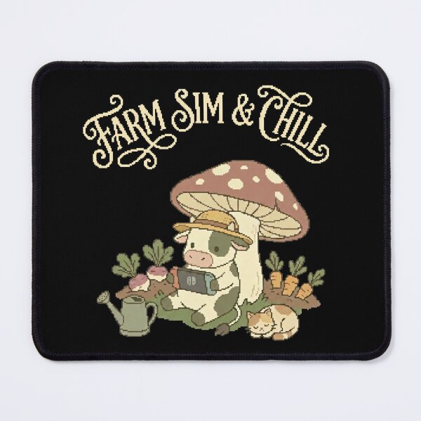 Item preview, Farm Sim and Chill Kawaii Cow Gamer Pixel Art designed and sold by Davidpama.