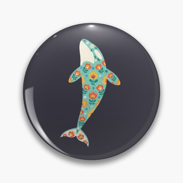 Item preview, Floral Folk Art Orca – Scandinavian Folk Art by heidiannemorris © designed and sold by FOLK ART FUSION by heidiannemorris.