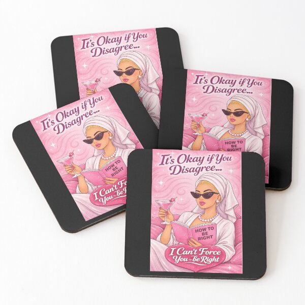 Item preview, Sassy Chic Woman Illustration “It’s Okay If You Disagree I Can’t Force You To Be Right” Funny Feminine Quote Art designed and sold by Mialunaa.