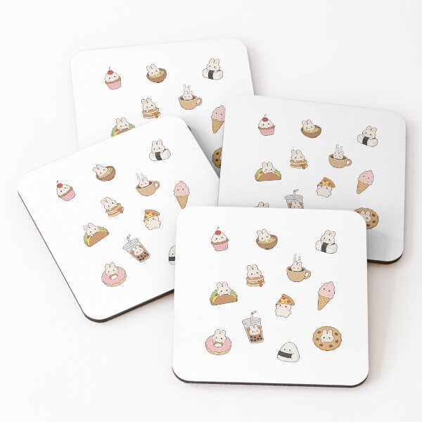 Item preview, Kawaii White Bunny Hiding in Cute Food designed and sold by AliveStyle.