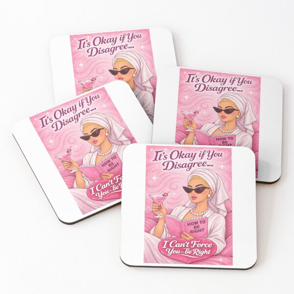 Item preview, Sassy Chic Woman Illustration “It’s Okay If You Disagree I Can’t Force You To Be Right” Funny Feminine Quote Art White Version  designed and sold by Mialunaa.