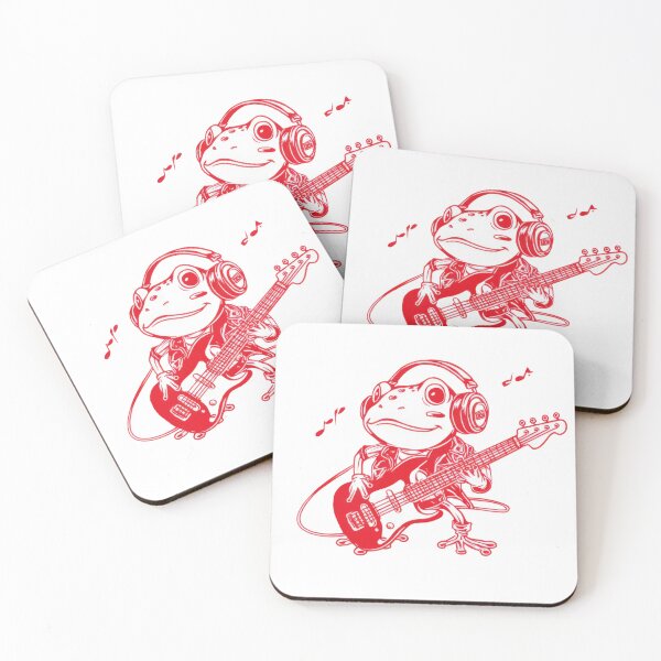 Item preview, Frog playing guitar with headphones designed and sold by anytka.