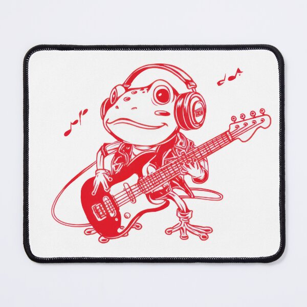 Item preview, Frog playing guitar with headphones designed and sold by anytka.
