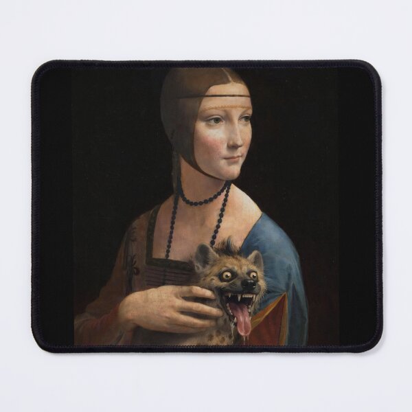 Item preview, Lady with Her Drooling Pet - Inspired by Leonardo da Vinci (1452–1519), Accompanied by the Hyena Cub Who Took Drooling Very Seriously. designed and sold by TheArtsyFrogs.