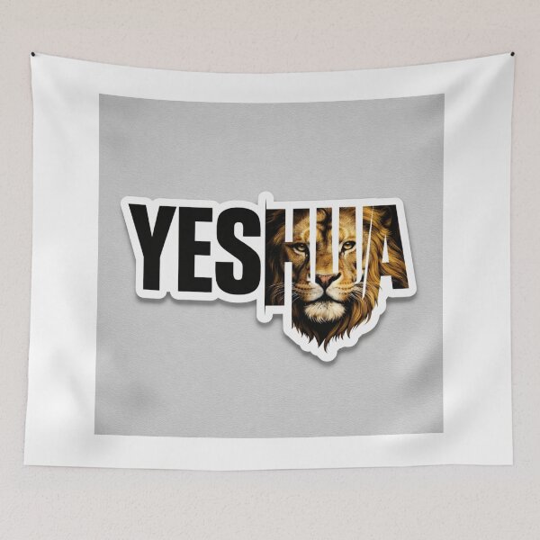 Item preview, Yeshua Lion of Judah – Bold Christian Faith Design with Majestic Lion” designed and sold by WorkVibe Studio.