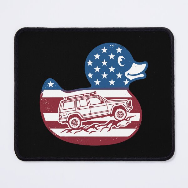 Item preview, USA Flag Rubber Duck with Cherokee XJ 4-Door SUV Off-Road Graphic T-Shirt designed and sold by Off-Road-Zone.