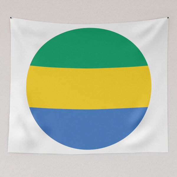 Item preview, Gabon Round Flag Gabonese Patriotic Heritage designed and sold by NTGUILTY.