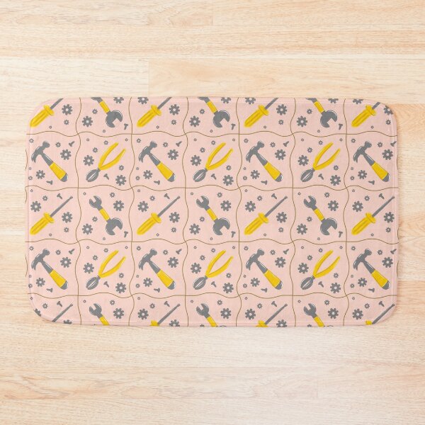 Item preview, Coral builder tools toolbox construction repeat seamless pattern designed and sold by ButterflyKissCollab.