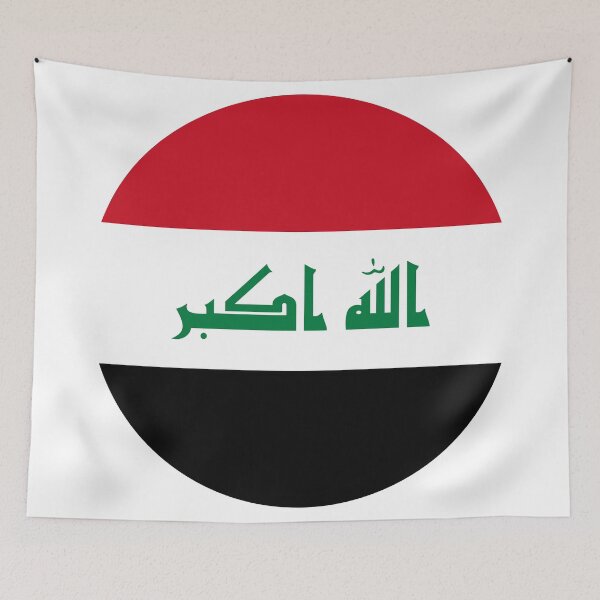 Item preview, Iraq Round Flag Iraqi Patriotic Heritage designed and sold by NTGUILTY.