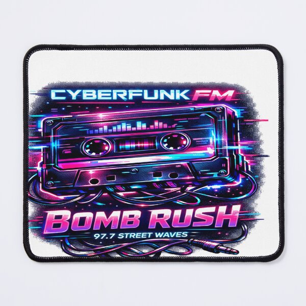 Item preview, Cyberpunk Cassette Retro Street Design - Bomb Rush Style Neon Tape designed and sold by InkFloo.