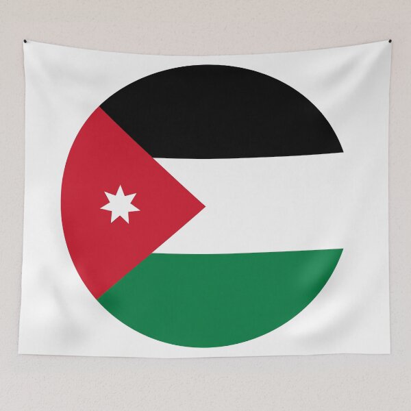 Item preview, Jordan Round Flag Jordanian Patriotic Heritage designed and sold by NTGUILTY.