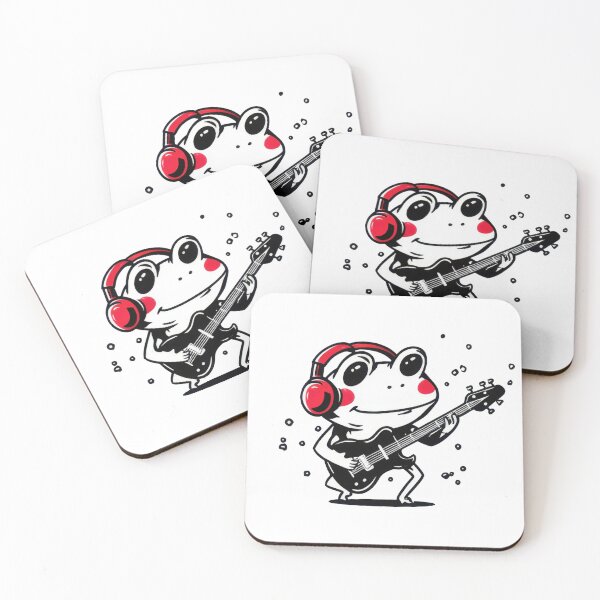 Item preview, Frog wearing headphones plays guitar designed and sold by anytka.