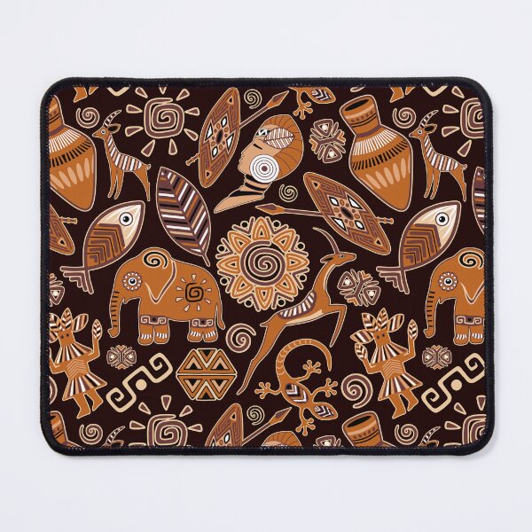 Item preview, African Tribal Art with Animals and Figures designed and sold by BluedarkArt.