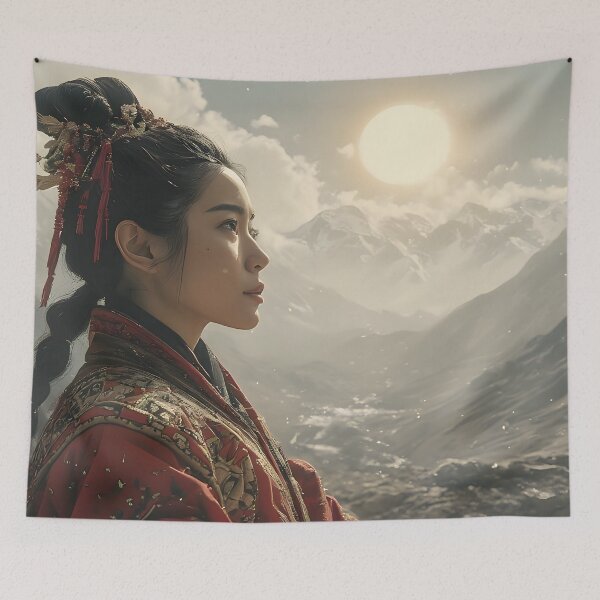 Item preview, Asian Cinematic Portrait — Spiritual Mountain Art designed and sold by Schoenenwald - Illustrations Uniques et Originales.