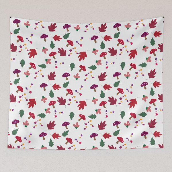 Item preview, Seamless Autumn Forest Pattern with Leaves, Mushrooms and Cute Floral Elements designed and sold by VectorVox.