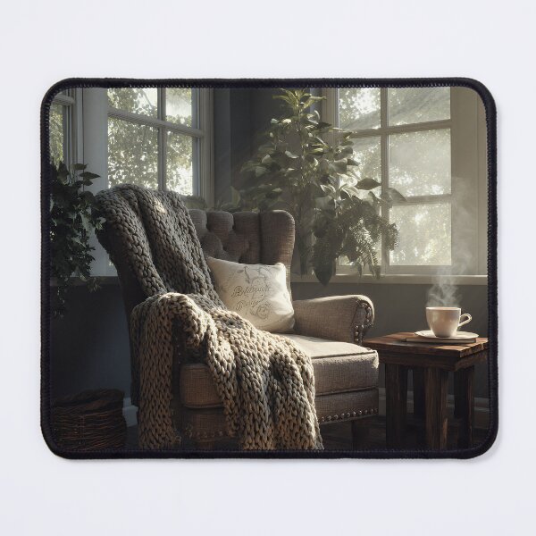 Item preview, Cozy Sunlit Reading Nook with Armchair & Coffee designed and sold by EK-World.
