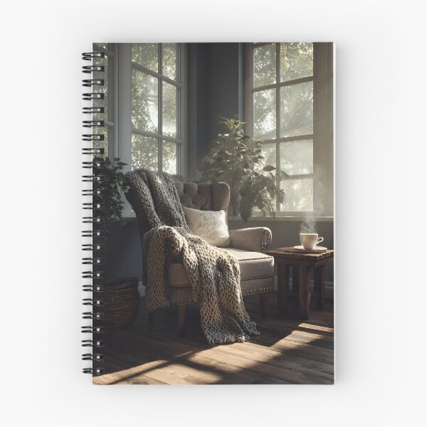 Item preview, Cozy Sunlit Reading Nook with Armchair & Coffee designed and sold by EK-World.