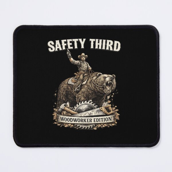 Item preview, Safety Third: Bear Riding Woodworker Edition designed and sold by MasticGraphic.