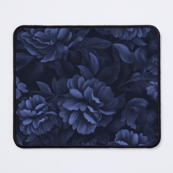 Item preview, Velveteen Dark Moody Flowers Midnight Blue Floral Luxury Opulence designed and sold by artsandsoul.
