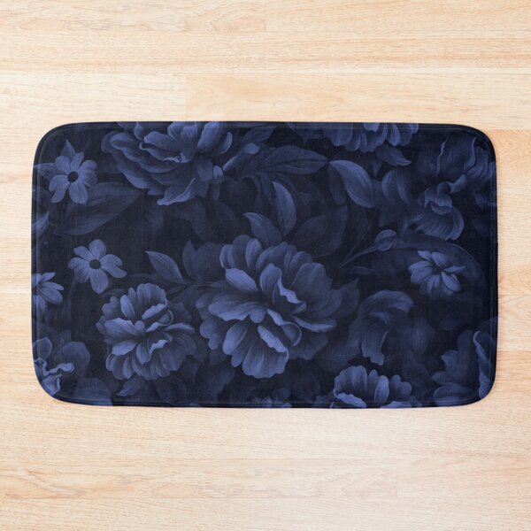 Item preview, Velveteen Dark Moody Flowers Midnight Blue Floral Luxury Opulence designed and sold by artsandsoul.