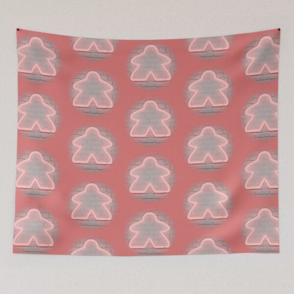 Item preview, Neon red meeple designed and sold by HeathWayPrints.