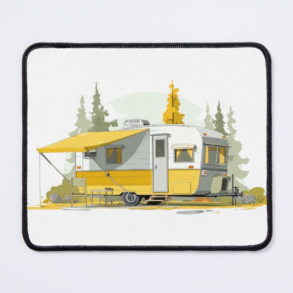 Item preview, Camping with a trailer in the woods designed and sold by anytka.