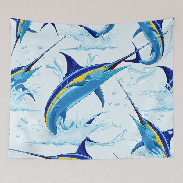 Item preview, Blue Marlin Jumping out of Ocean designed and sold by BluedarkArt.