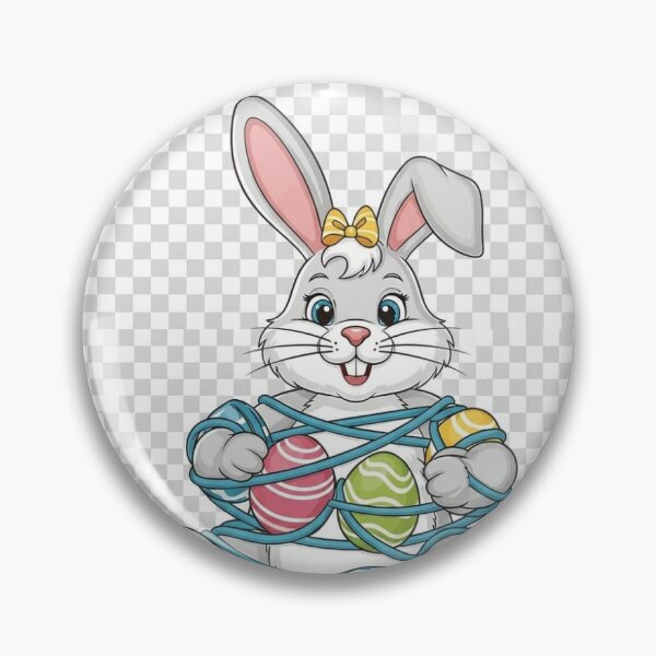Item preview, Easter Bunny Tied In Easter Eggs designed and sold by LittleSmileArt.