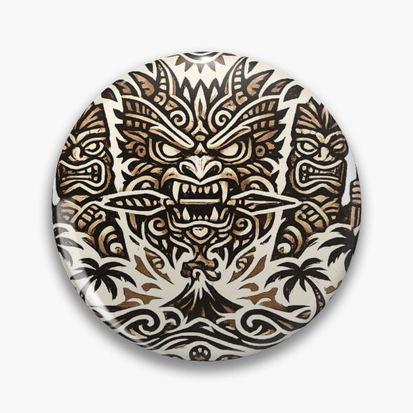 Item preview, Exotic Tribal Mask Oceanic Style – Polynesian Tiki Ethnic Symbol Illustration designed and sold by Bluebubbies.