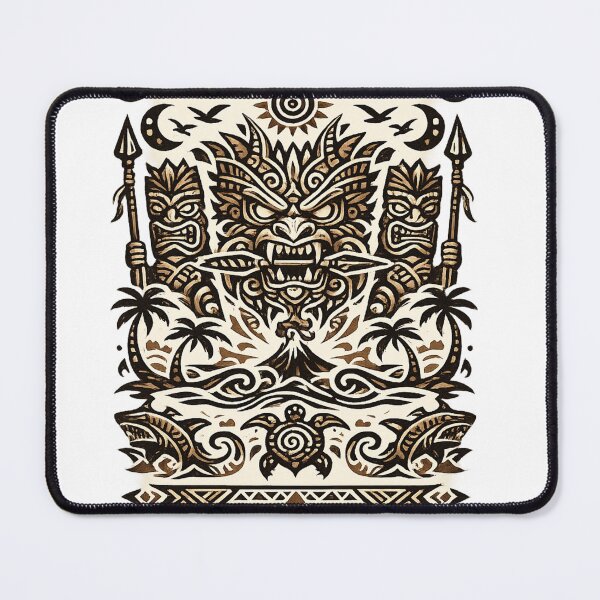 Item preview, Exotic Tribal Mask Oceanic Style – Polynesian Tiki Ethnic Symbol Illustration designed and sold by Bluebubbies.