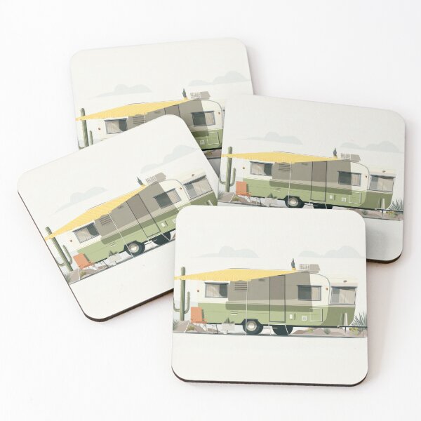 Item preview, Vintage camper in a desert setting designed and sold by anytka.