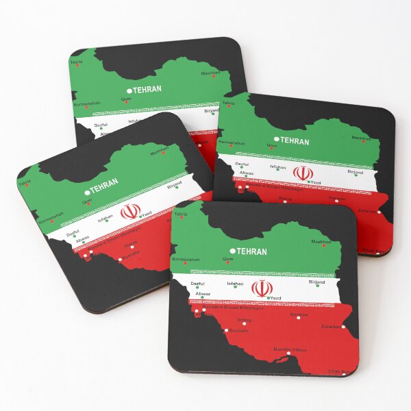 Item preview, Iran Map with Flag and Emblem designed and sold by BluedarkArt.