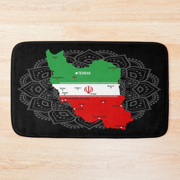 Item preview, Iran Map with Flag and Emblem designed and sold by BluedarkArt.