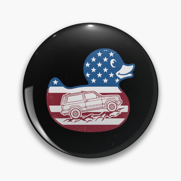 Item preview, USA Flag Rubber Duck with Cherokee XJ 2-Door SUV Off-Road Graphic designed and sold by Off-Road-Zone.