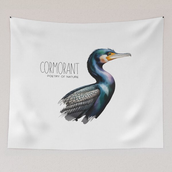 Item preview, Cormorant Poetry of Nature – Elegant Bird Illustration designed and sold by ArcticFoxStudio.