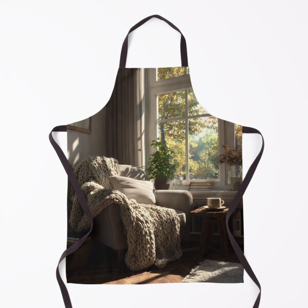 Item preview, Cozy Autumn Sunlit Reading Nook with Beige Armchair designed and sold by EK-World.