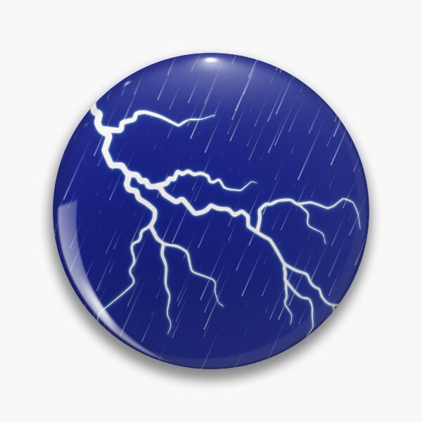 Item preview, thunder Lightning Storm Illustration Jagged White Bolt with Rain on Dark Blue Sky for Weather and Energy Design	 designed and sold by AtonuHaque.