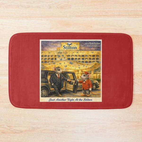 Item preview, Just Another Night at The Stilton – Cheese Hotel Mouse Cartoon designed and sold by Rick London Gifts.