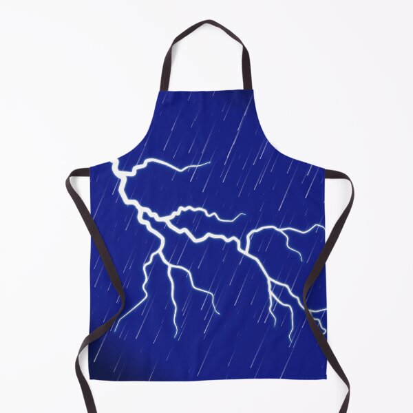 Item preview, thunder Lightning Storm Illustration Jagged White Bolt with Rain on Dark Blue Sky for Weather and Energy Design designed and sold by AtonuHaque.