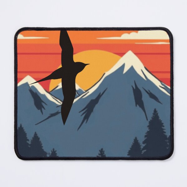 Item preview, Minimalist Mountain Sunset Bird Silhouette - Nature Landscape vintage Style Adventure Art. designed and sold by LunaPrintCo.