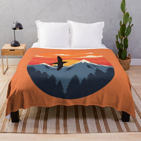 Item preview, Minimalist Mountain Sunset Bird Silhouette - Nature Landscape vintage Style Adventure Art. designed and sold by LunaPrintCo.