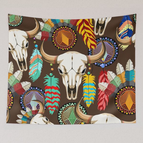 Item preview, Buffalo Skull Native American Emblem designed and sold by BluedarkArt.