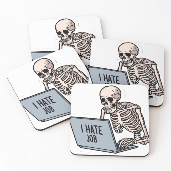Item preview, I Hate My Job Skeleton Sticker – Dark Humor Work Life Design designed and sold by DzA-stickers.