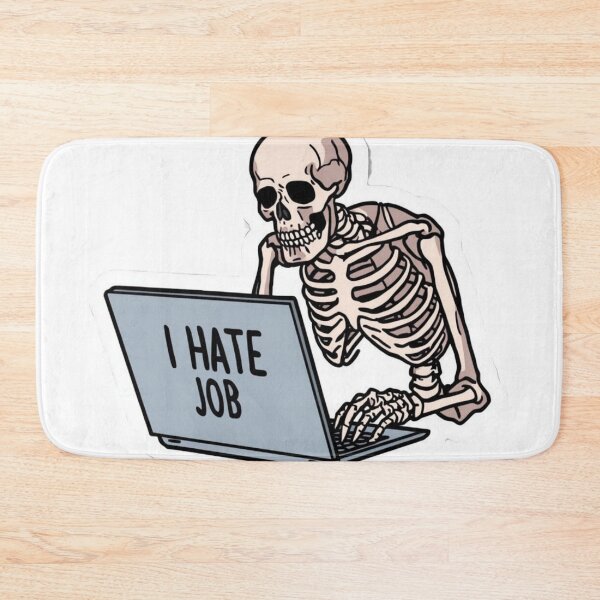 Item preview, I Hate My Job Skeleton Sticker – Dark Humor Work Life Design designed and sold by DzA-stickers.
